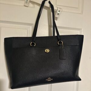 COACH Leather Tote Bag Black